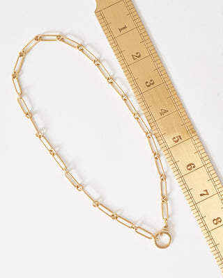 oval round chain with diamonds - gold
