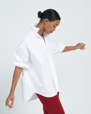 shirley oversized button-up shirt - white