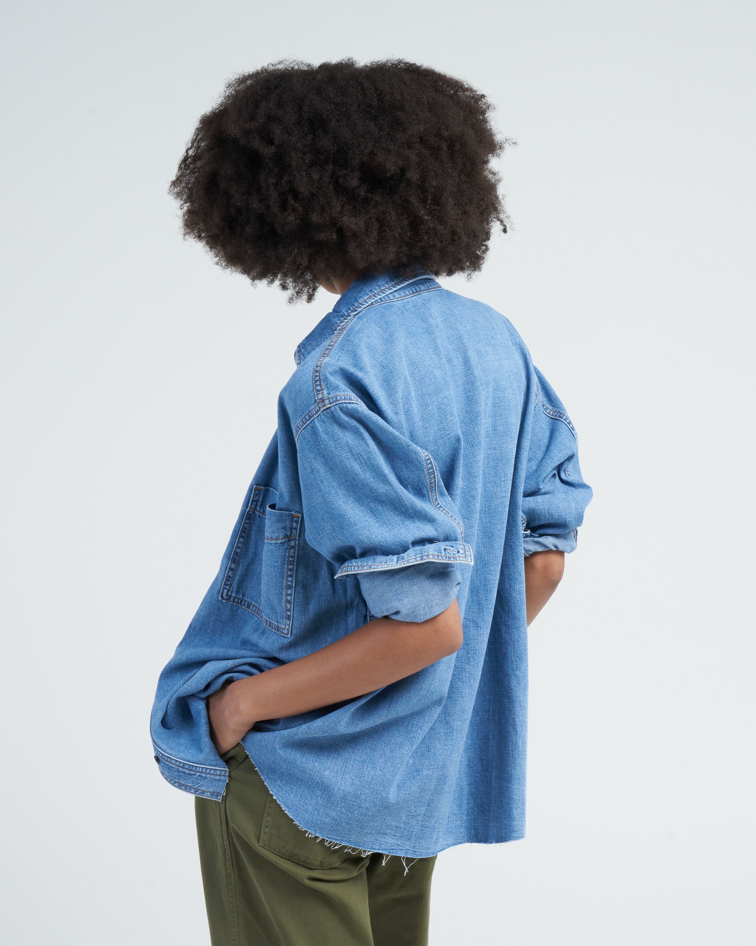Askk Oversized Denim Shirt Palm Canyon