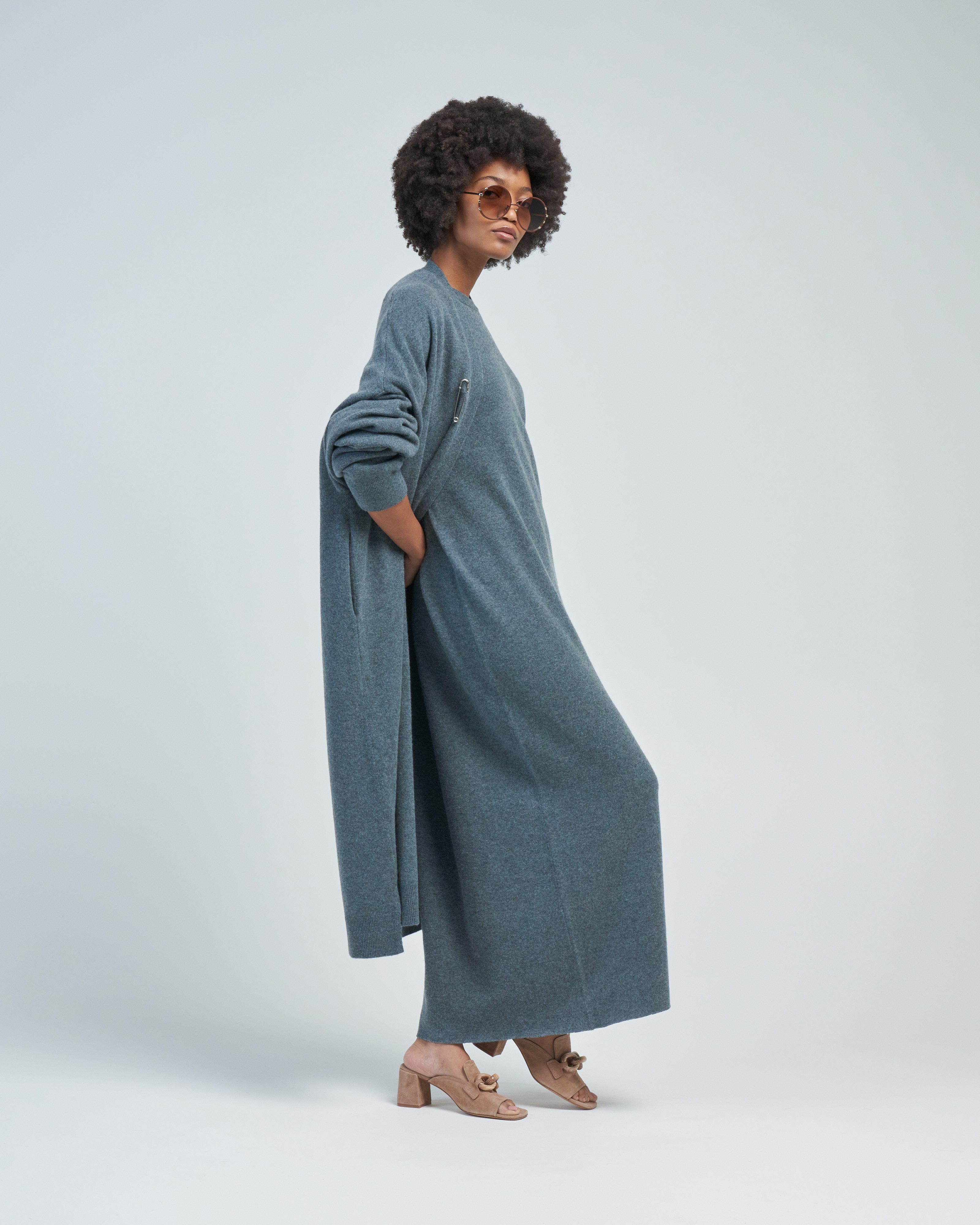 Extreme Cashmere Oversized Long Cardigan Wave