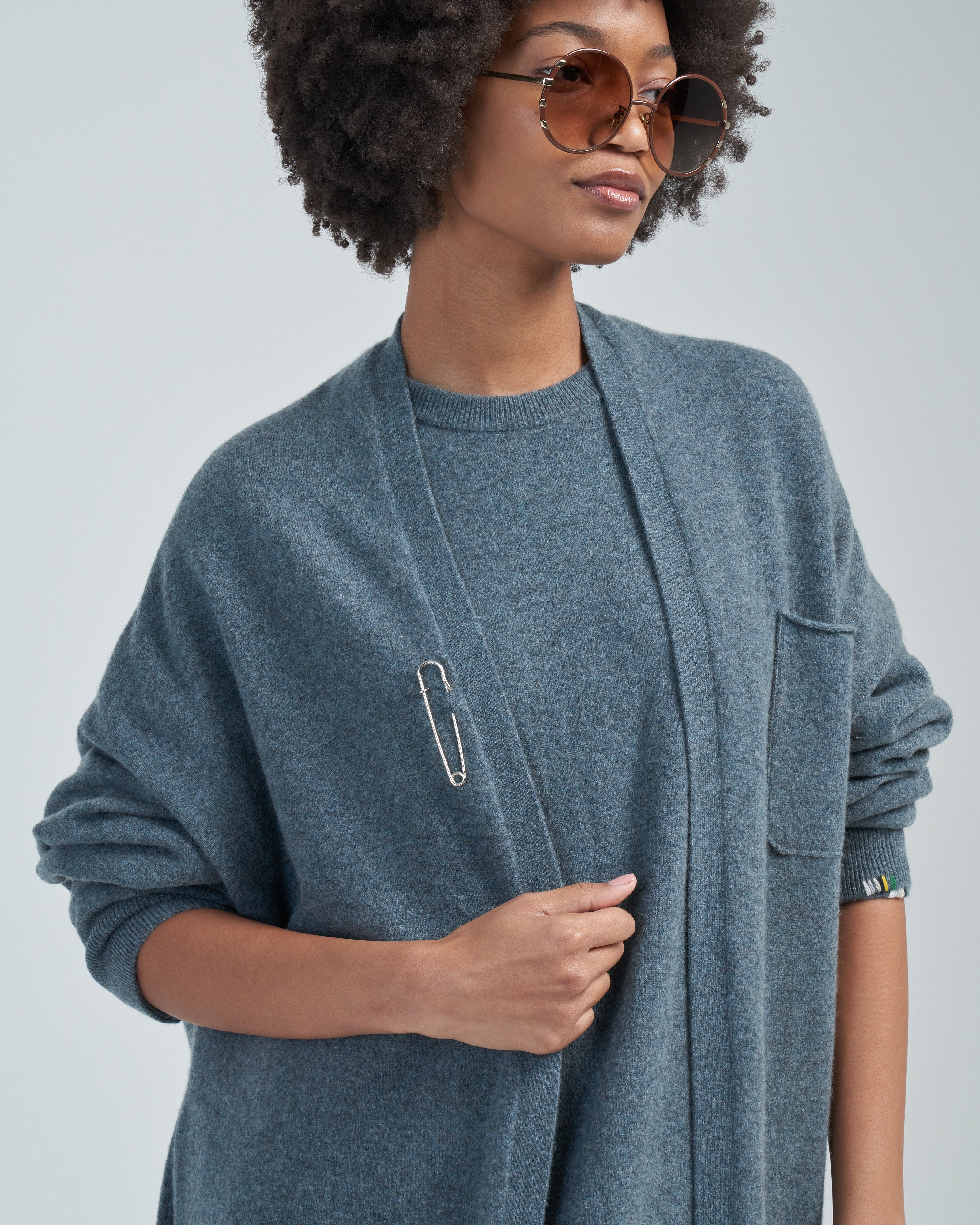 Extreme Cashmere Oversized Long Cardigan Wave