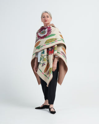 pancake wool cape - flower