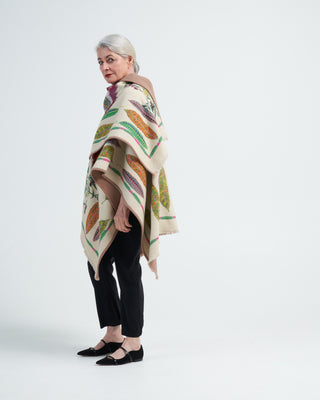 pancake wool cape - flower