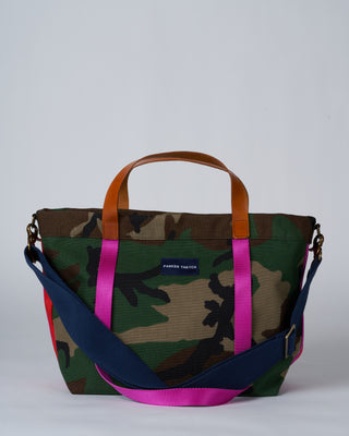 lil easy nylon bag - camo with pink web straps