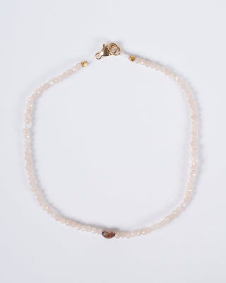 peach moonstone woth rose diamond 9k clasp - peach