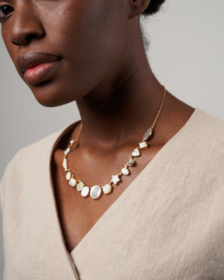 pearl and shell necklace - white
