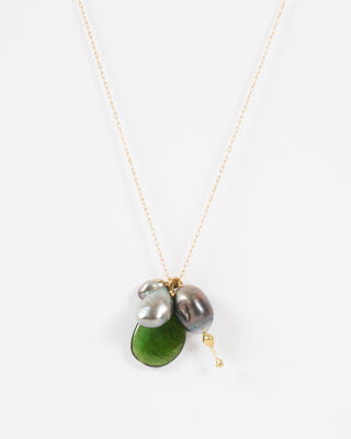 pearl and tourmaline charm necklace