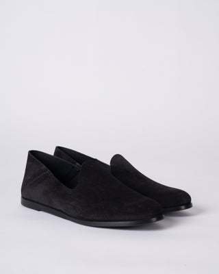 yoshi suede flat with leather bottom - black castoro