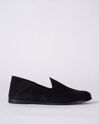 yoshi suede flat with leather bottom - black castoro