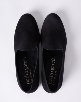 yoshi suede flat with leather bottom - black castoro