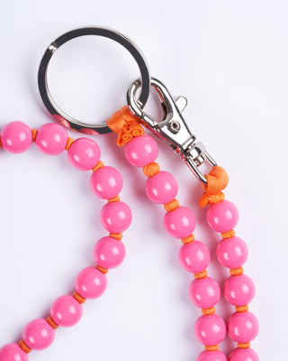 perlen long keyholder - pink orange