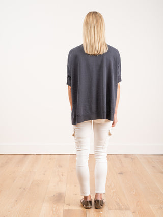 linen sweater - slate