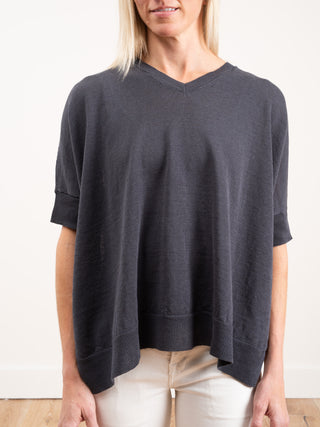 linen sweater - slate
