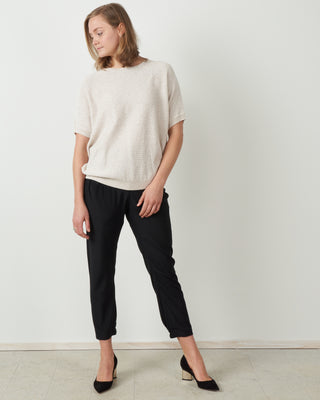 short sleeve sweater with pailettes - stone