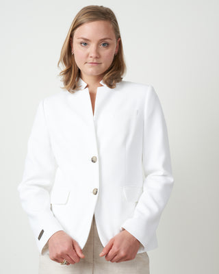 two button double cloth jacket - white