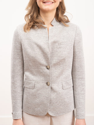 two button up collar jacket - cafe