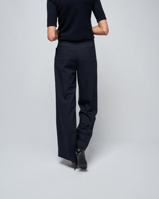woman pant with darts - navy blue