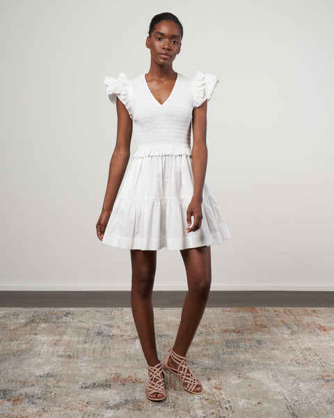 white christmas dresses Buy Beige Cotton Flutter Sleeve Tie-Back Tiered Midi Dress Online at  SeamsFriendly main image 1
