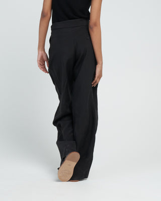 pico tie front trouser - black