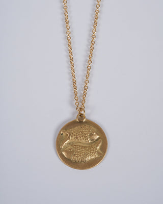 pisces disc necklace - yellow gold