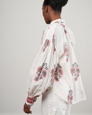 poet peach blouse - white/peach