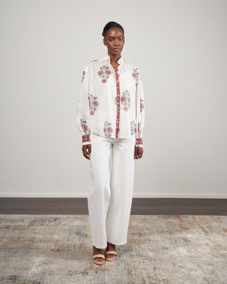 poet peach blouse - white/peach