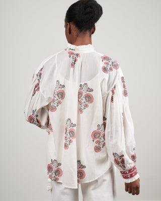 poet peach blouse - white/peach