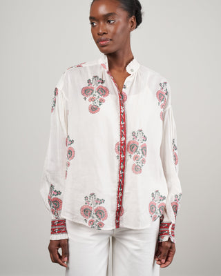 poet peach blouse - white/peach