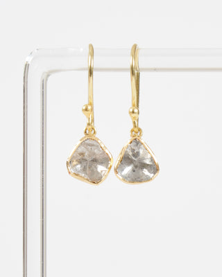 polki drop earrings - gold/diamond