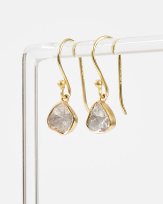 polki drop earrings - gold/diamond