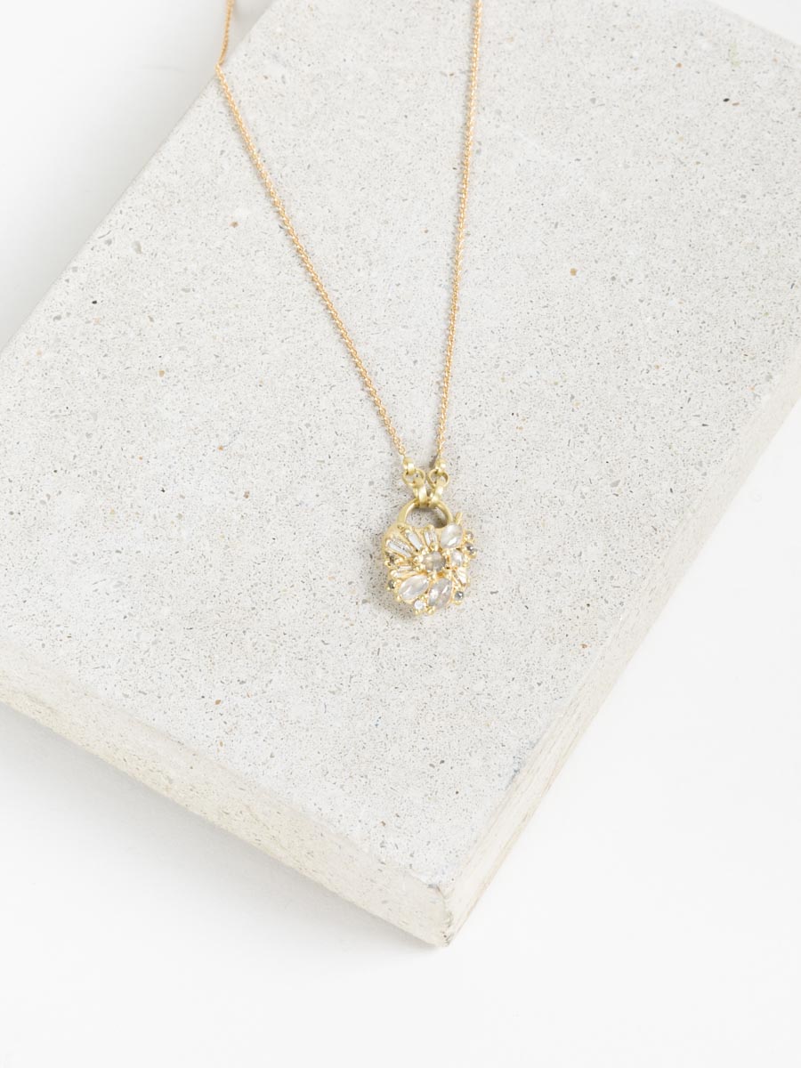 Polly Wales Diamond Padlock Necklace - Main Image