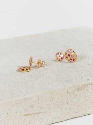 pink sapphire double drop earrings