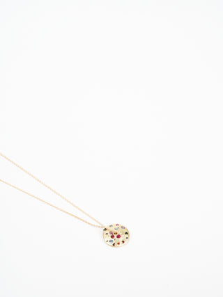 spinning disc necklace - rainbow