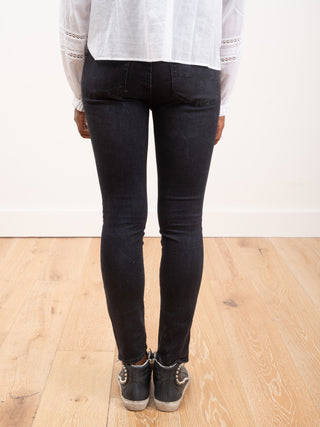 crossover skinny jeans - black marble