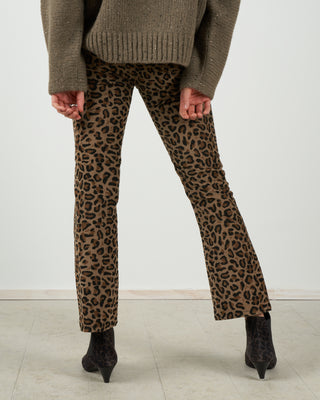 kick fit corduroy pant - tan leopard