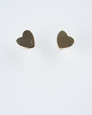 mini gold heart stud earrings - gold
