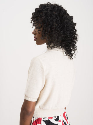 cropped tee sweater- ivory