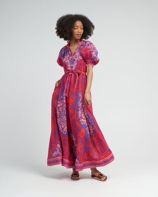 red and purple floral dress Tibi Dress Silk Taffeta Dress by SUE SARTOR L