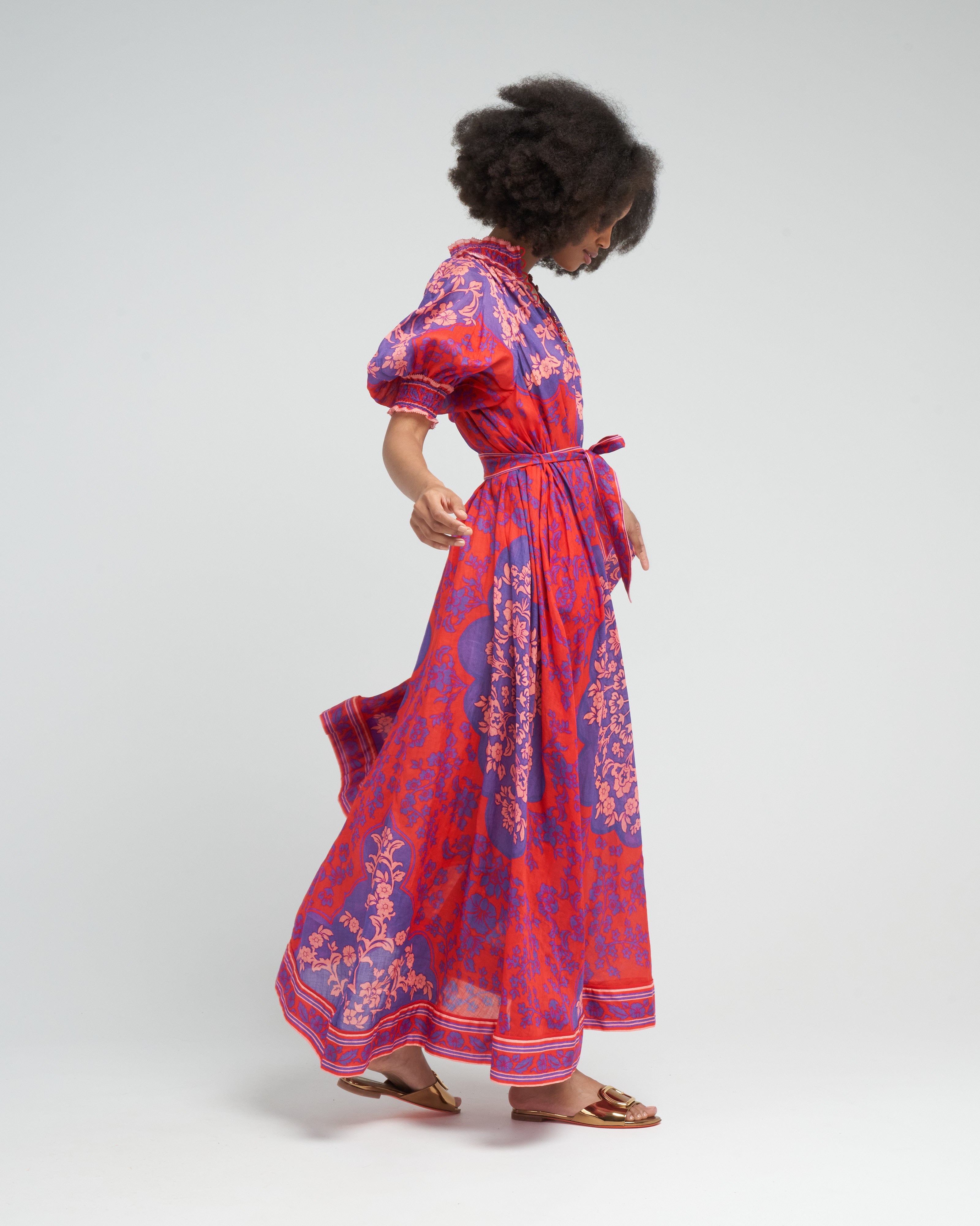 Zimmermann Raie Swing Maxi Dress Purple/Red Floral Zimmermann Raie Swing Maxi Dress Purple/Red Floral
