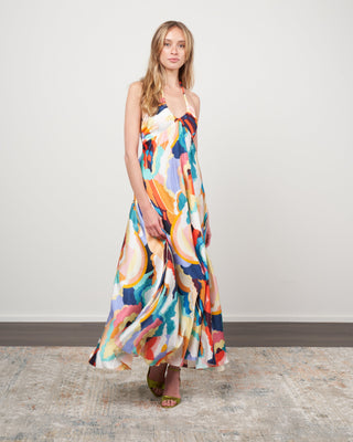 raso dress stampa "up above in the sky" - sunset 9068
