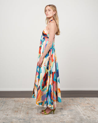 raso dress stampa "up above in the sky" - sunset 9068