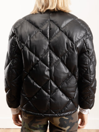 quilted leather puffer