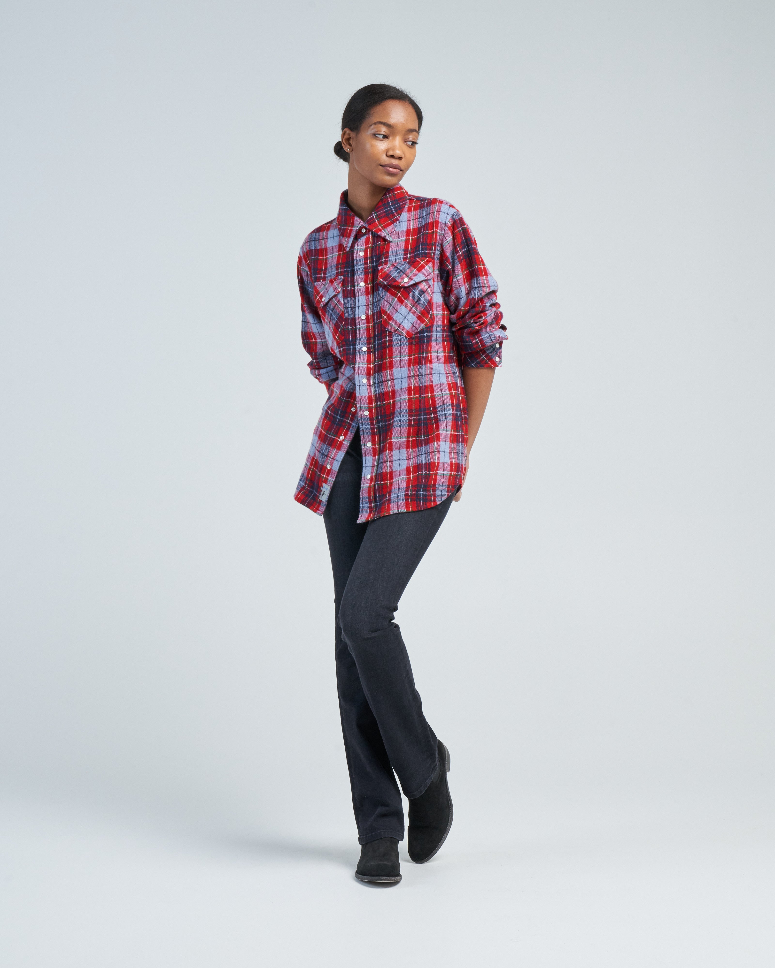Richard Grand Cashmere Reg Cashmere Snap Shirt Red