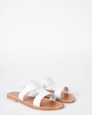rhea wide t strap sandal - white