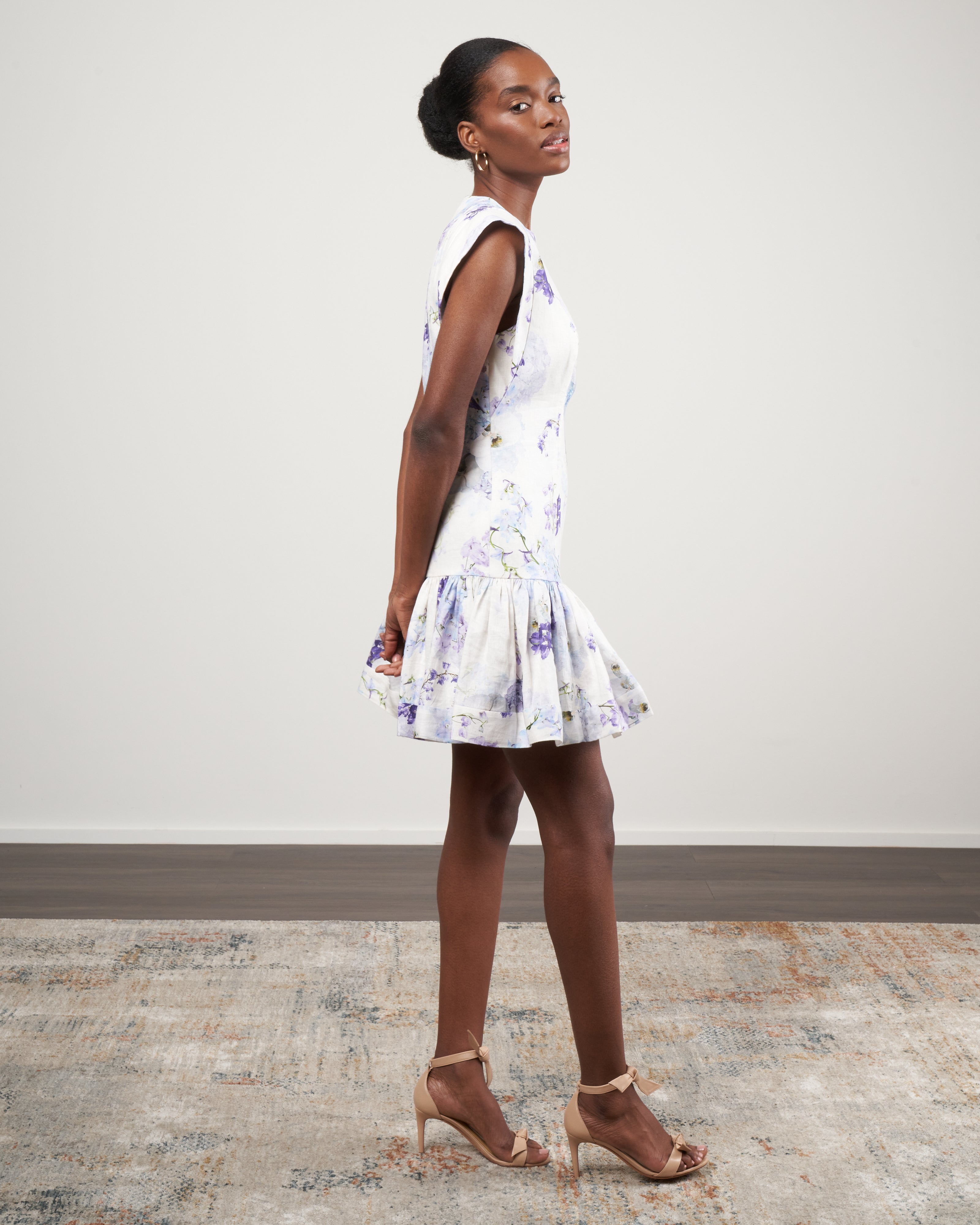 rhythmic flounce short dress - midnight garden rhythmic flounce short dress - midnight garden