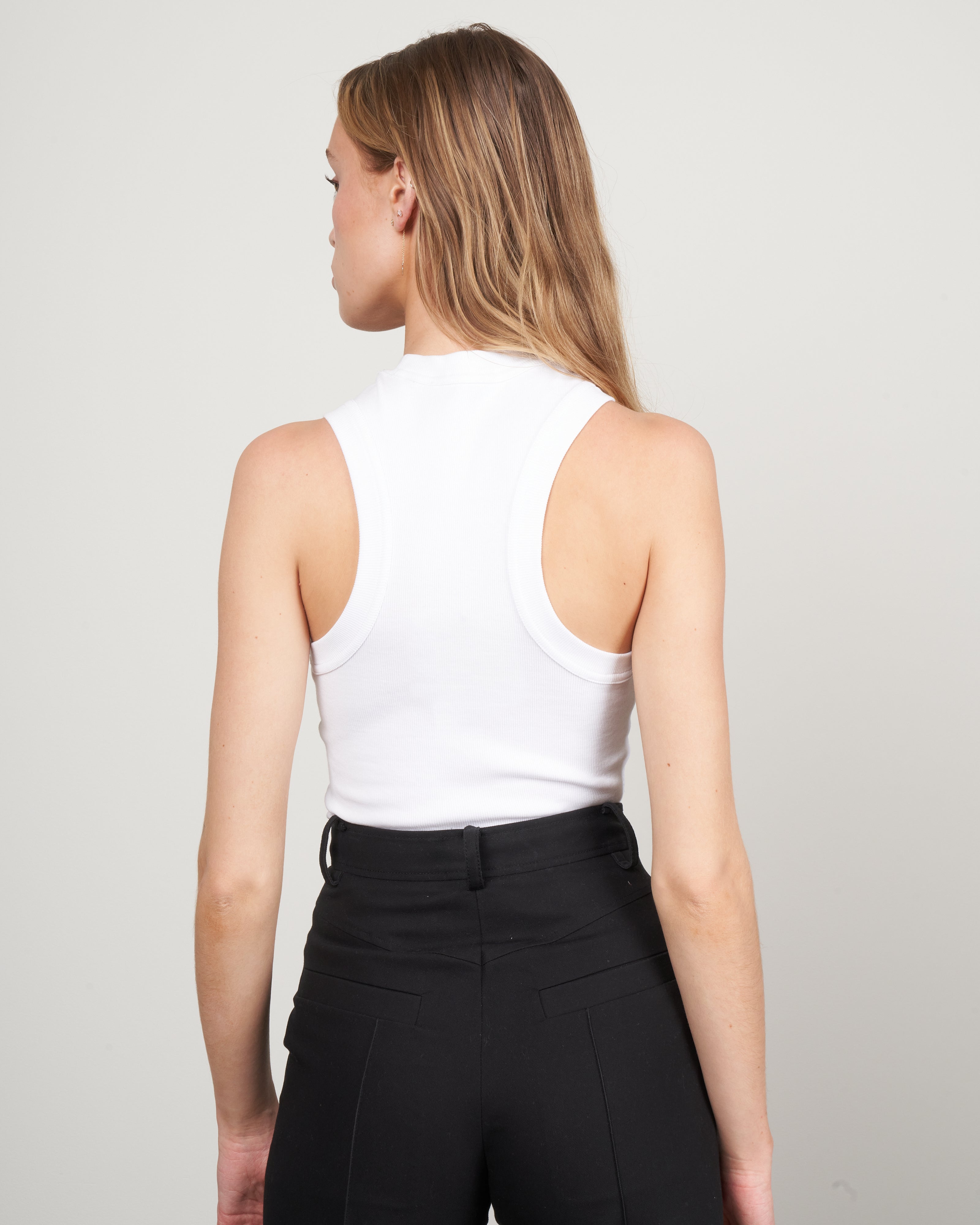 Ribbed T-Shirt Cropped Tank – Tibi Official