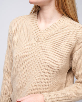 v neck cashmere sweater - beige