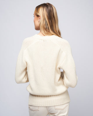 v neck cashmere sweater - off white