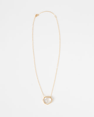 rock crystal necklace - gold