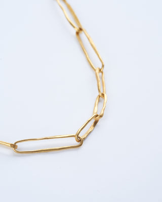gold heavy box link chain- gold/ pearl